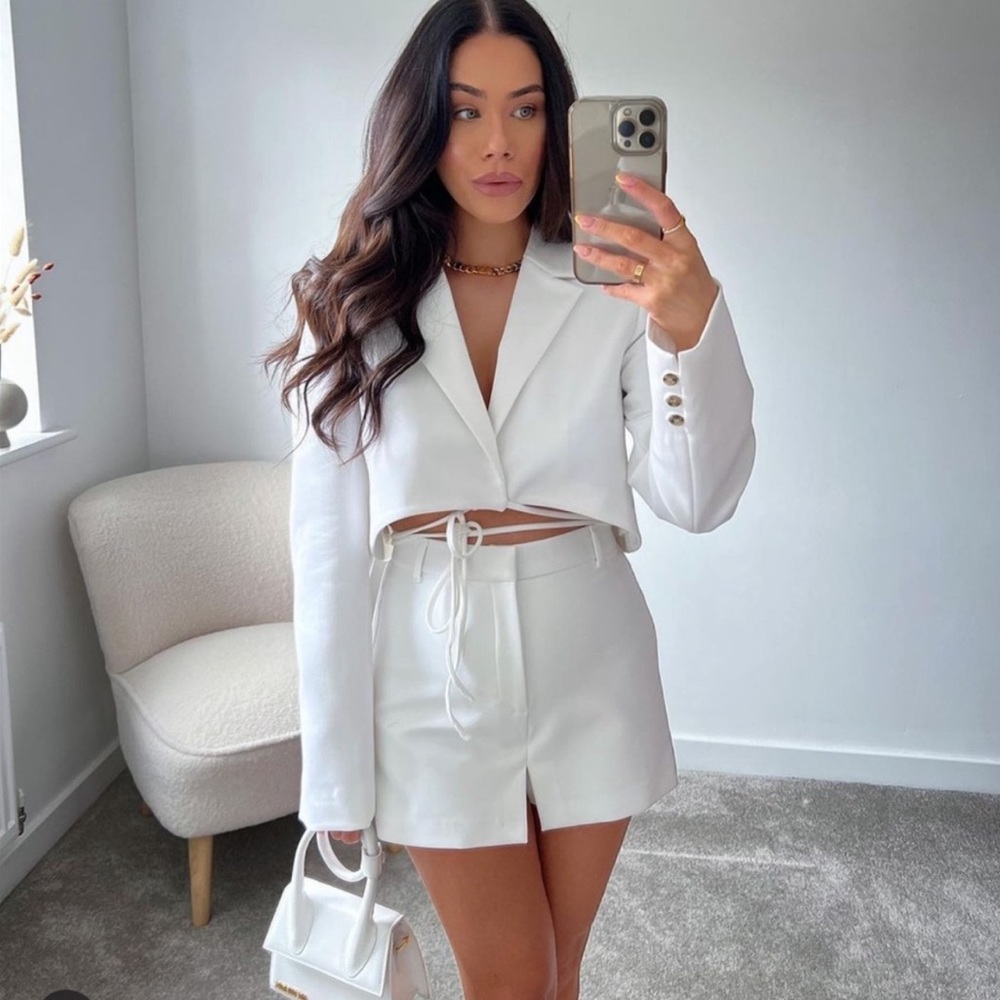 Zara tied Crop Blazer